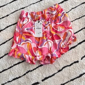 Zara Pink and Orange High Waist Shorts